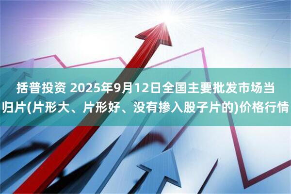 括普投资 2025年9月12日全国主要批发市场当归片(片形大、片形好、没有掺入股子片的)价格行情